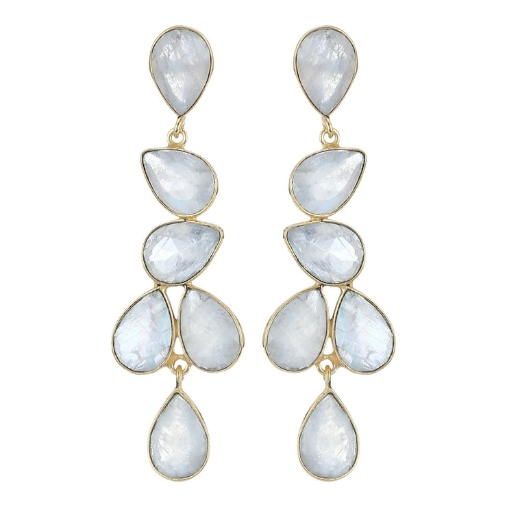 Naya Chandelier earrings - White Moonstone