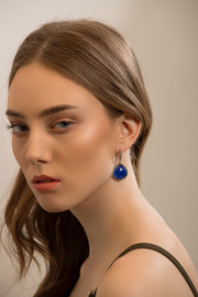 String drop hook earrings - lapis lazuli