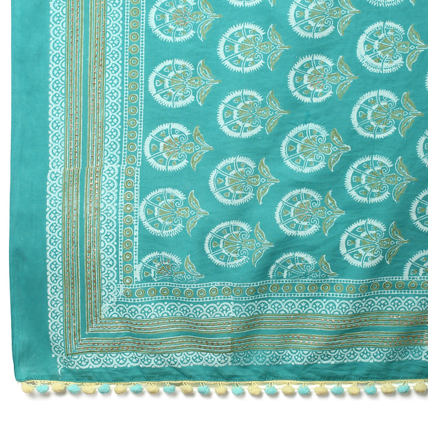 Teal handblocked pareo