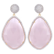 Glamorous Chandelier Earrings - Rose Quartz