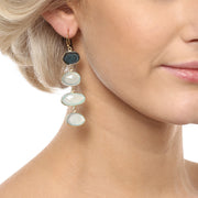 Liya Long drop multistone earrings - Green