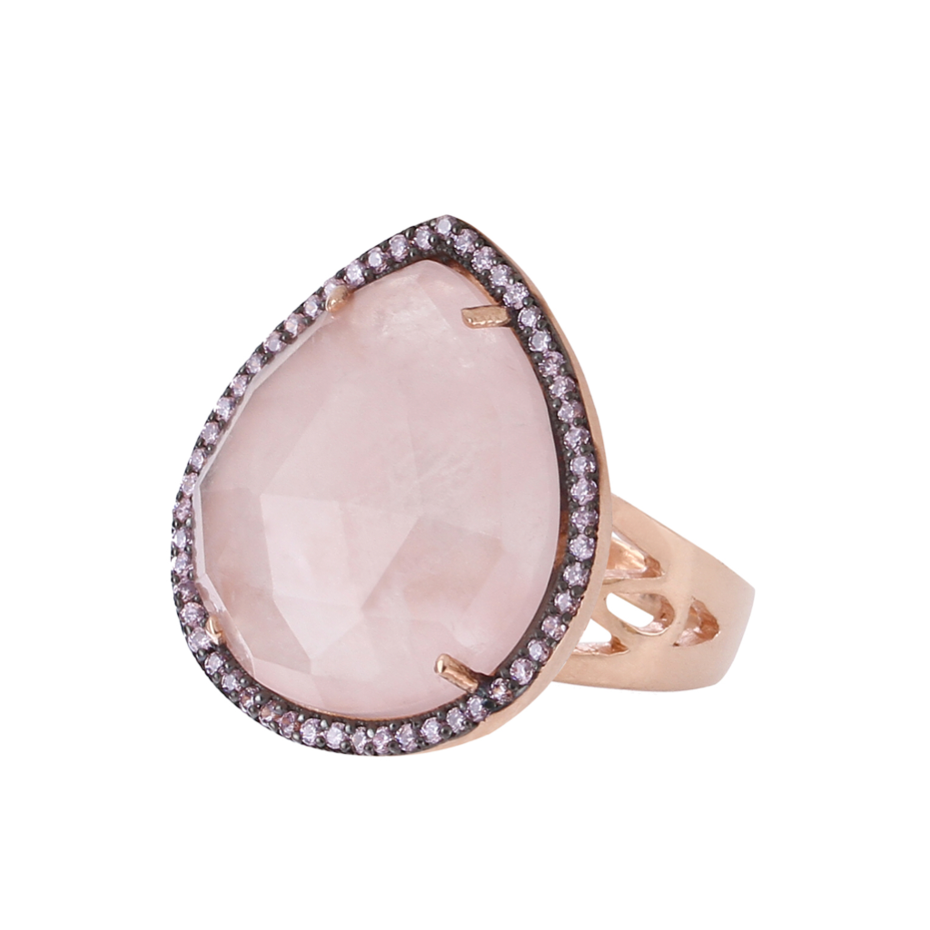 Rose quartz 2025 statement ring