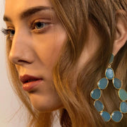 Nila mega turquoise hoop earrings
