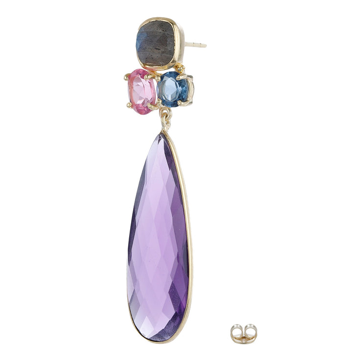 Gayu Floral Earrings - Purple