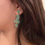 Naya Chandelier earrings - Green Chalcedony