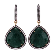 String drop hook earrings - jade