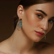 Rini Beaded Hoop Earrings - Turquoise