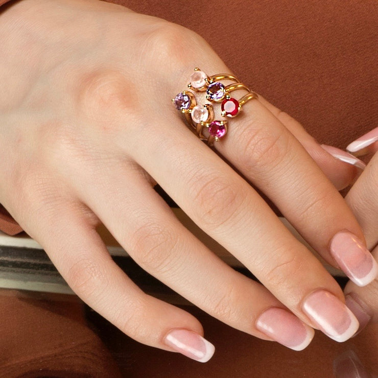 Pink Cluster Ring
