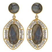 Tara beaded earrings - Grey Labradorite