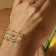Stacked wrap bracelet - turquoise