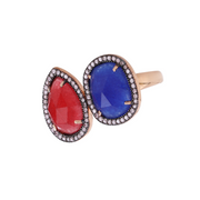 Ruby and lapis lazuli ring